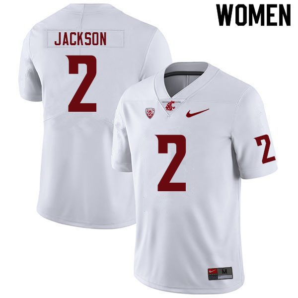 Women #2 Chris Jackson Washington State Cougars College Football Jerseys Sale-White
